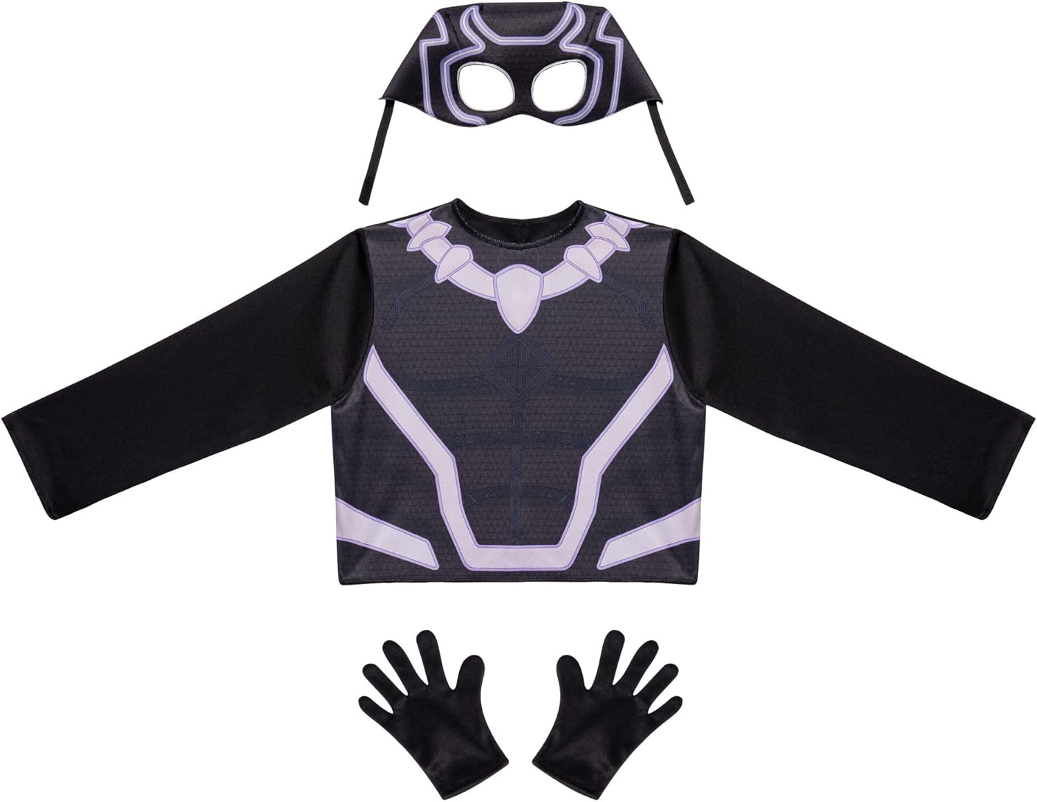 MARVEL Spidey Friends Child Halloween Costume Dress-Up Box - Tops, Gloves, and Plastic Masks of Spidey, Hulk and Black Panther (3T-4T)