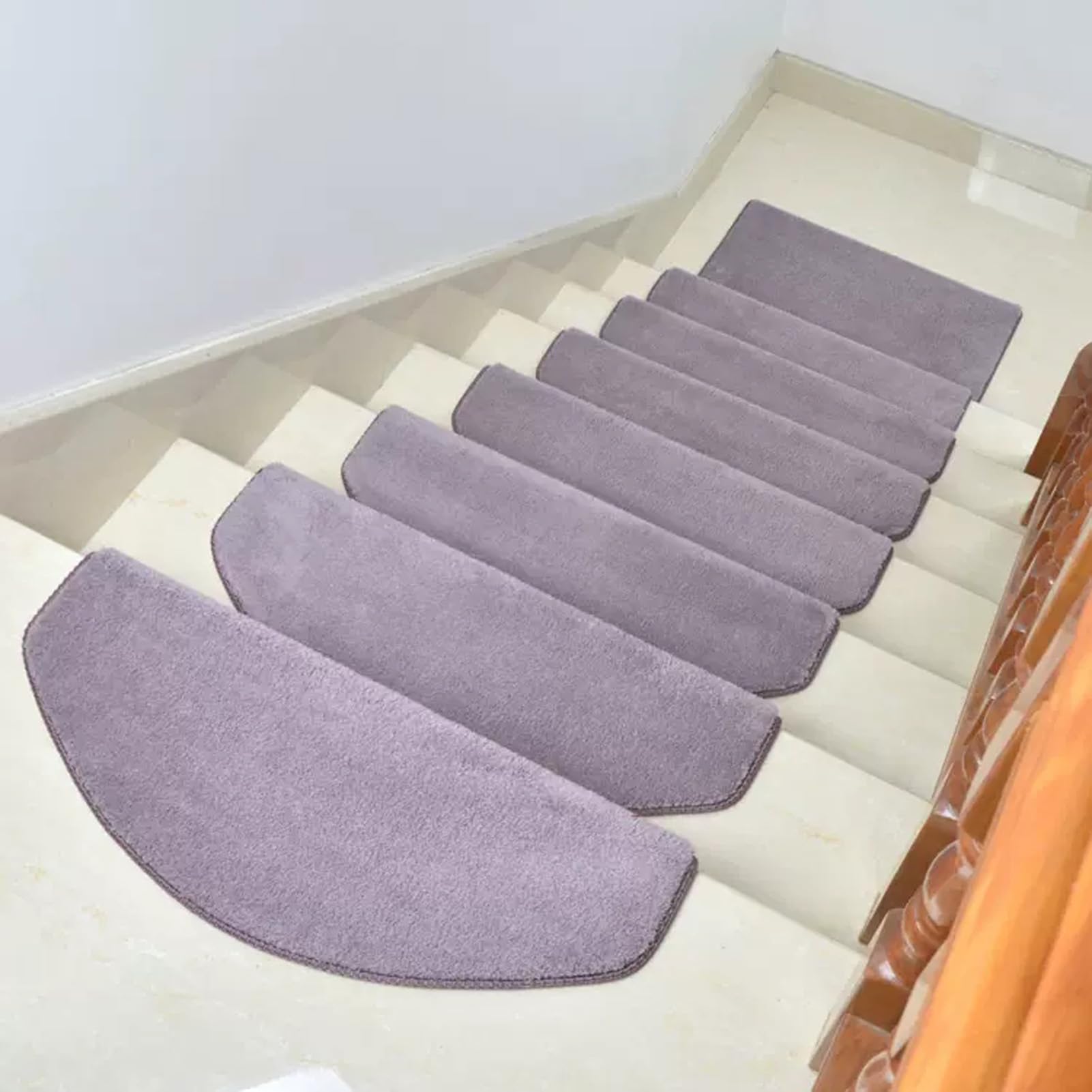 Tapis d'escalier intérieur adhésif 5 pièces 24x9.65cm pour sécurité escalier bois
