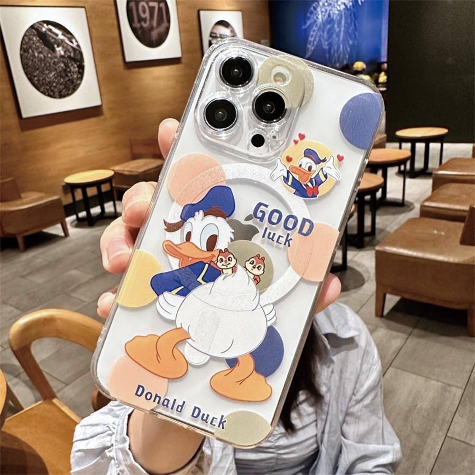 Amazon.co.jp: GREDINO ドナルドダック iPhone15 Pro ケース 透明 TPU