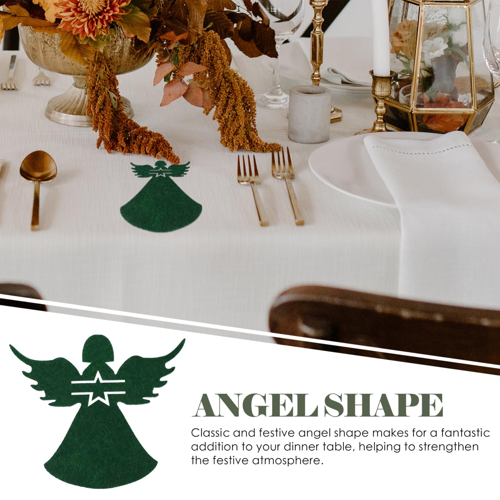 Ciieeo 4pcs Christmas Angel Style Cutlery Bags Festive Tableware Storage for Dining Create Unique Xmas Atmosphere Practical and Lightweight Design