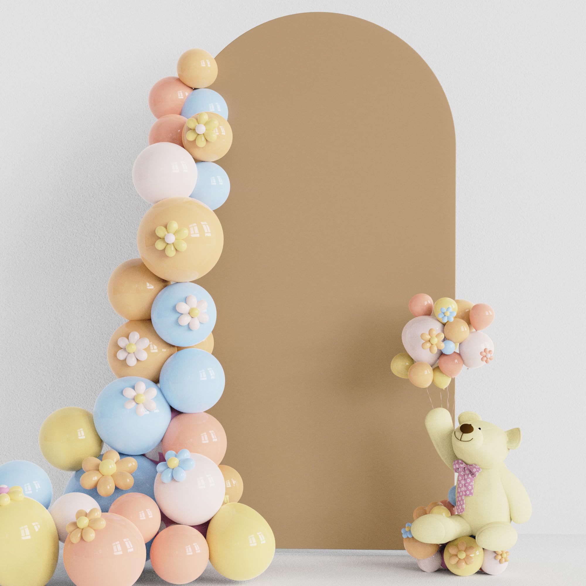 Putros Wedding Arch Cover 6.6FT Khaki Spandex Fitted Arch Cover for Round Top Chiara Backdrop Stand Covers for Wedding Birthday Party Decoration