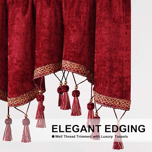 Miniatura 4 de Cortinas de doble cara de felpilla para cortina de cocina, cenefa para sala de estar