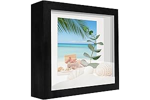 Black Wood Picture Frame 5x5 for Wall and Tabletop