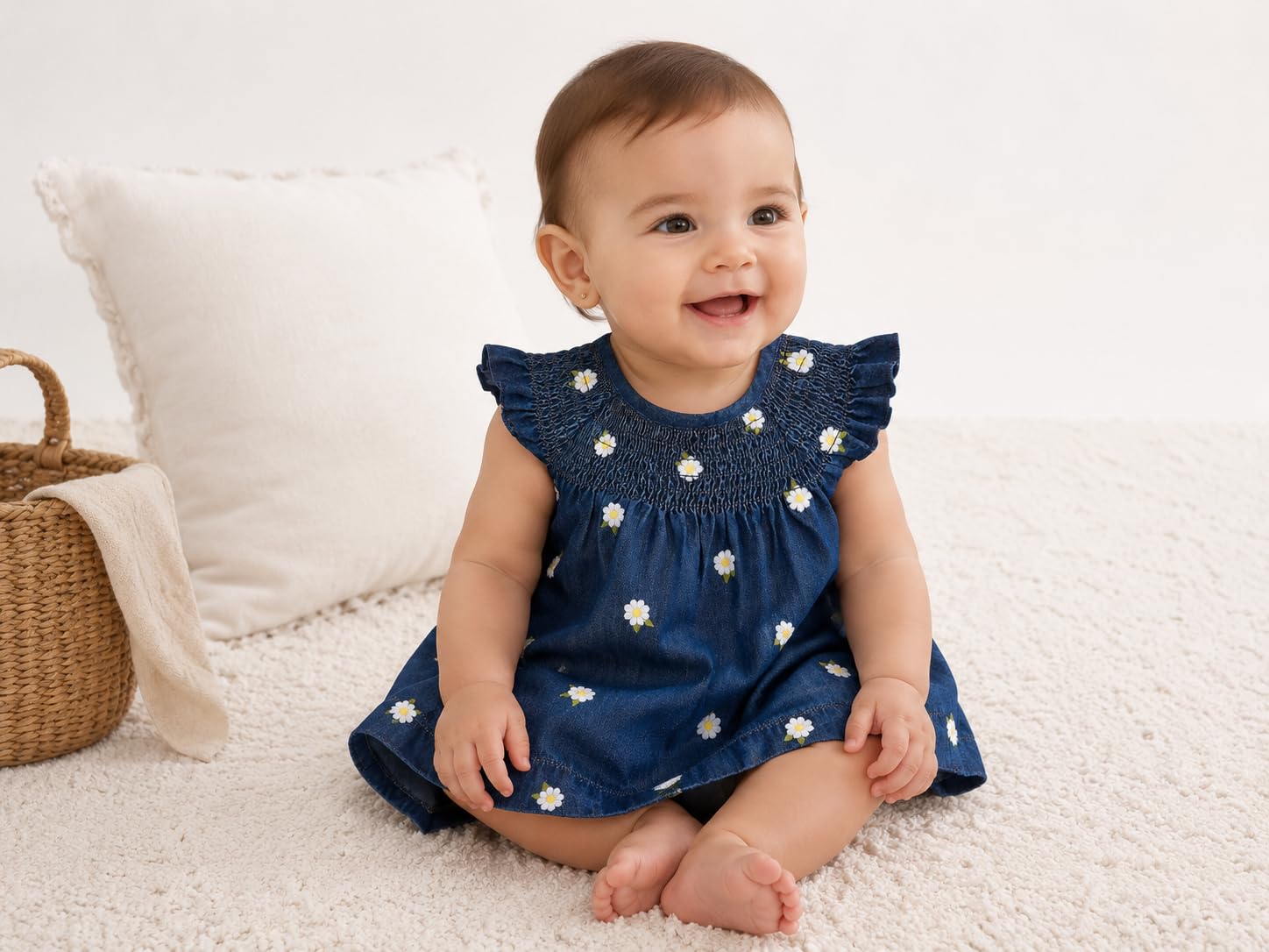 Mayoral Vestito Jeans per Bimba Neonata 6-24 Mesi - Elegante Abito Bambina Estate Cerimonia Battesimo - Abbigliamento di Moda per Neonate Femmina, 1981