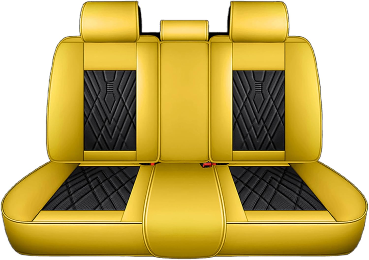 Premium Faux Leather Fully Covered Car Seat Cover Custom Fit for Honda Accord 2003-2023 2024 Non-Slip Interior Seat Cushions Protectors (Full Set 5 Seats,Black Yellow)