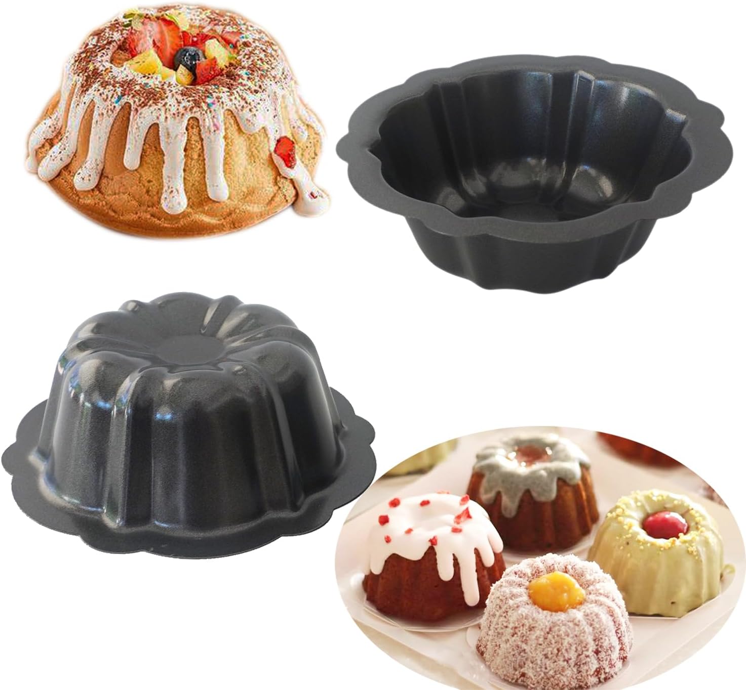 Mini Fluted Cake Pan, Non-stick 4 Inch Pumpkin Baking Mold