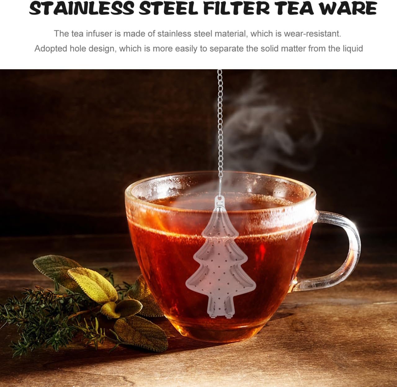 Abaodam Stainless Steel Tea Infuser Set 12 Pcs Loose Leaf Tea Strainers with Fine Mesh Filters Drip Trays and Pendant for Home Office Brewing