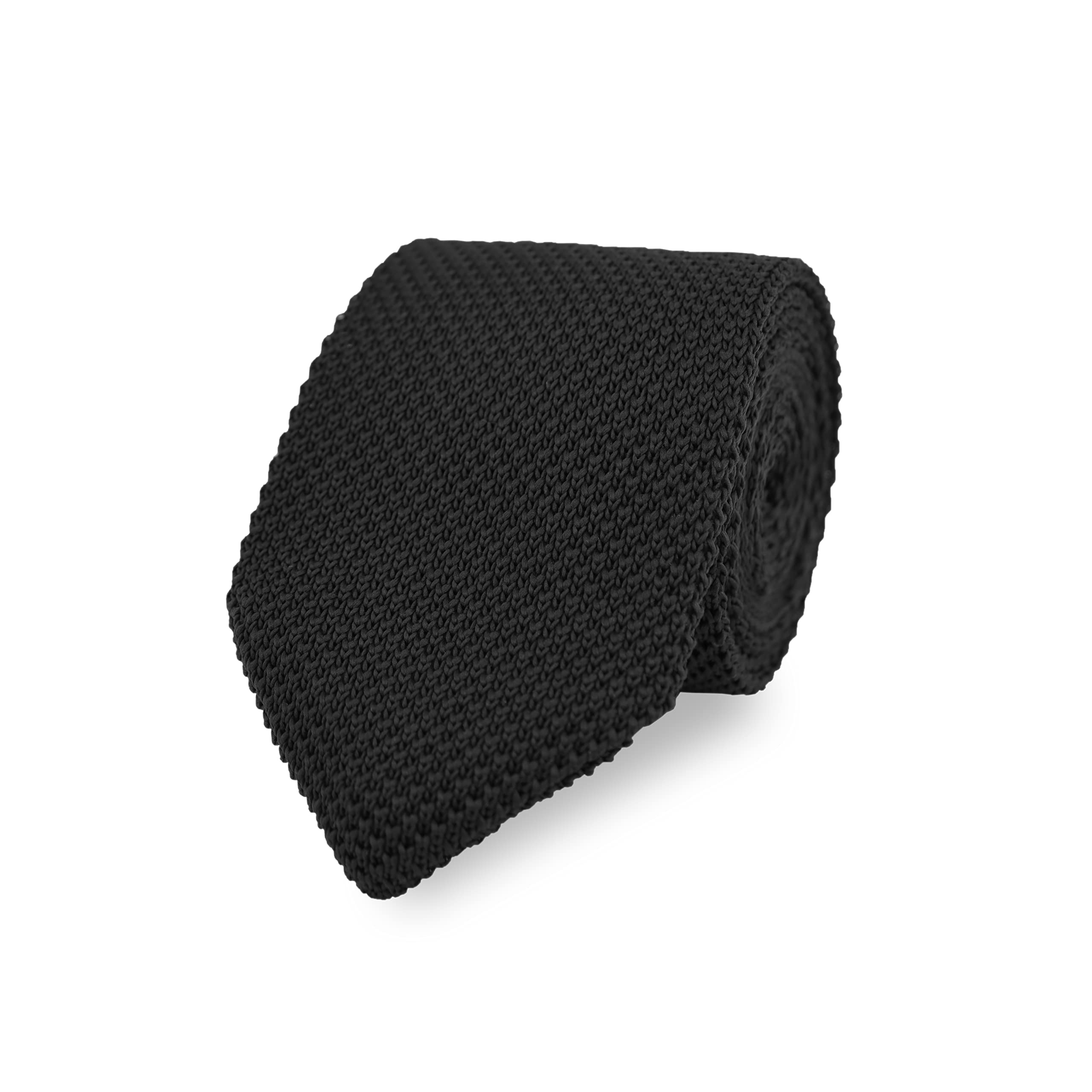 The Gents Lab Men's Black - 100% Polyester Diamond End Knitted Neck Tie (Black)