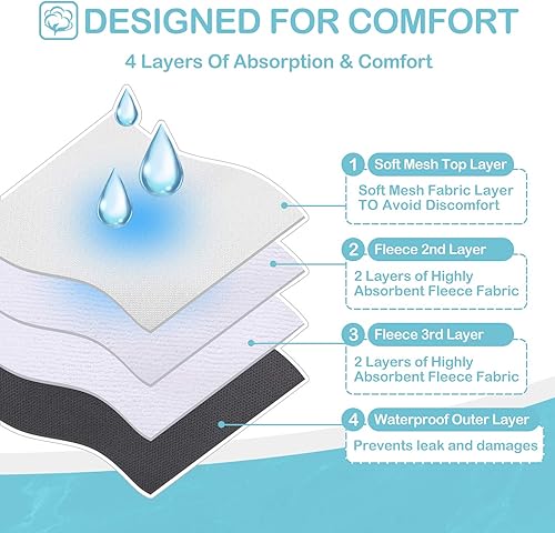 Miniatura 3 de Avont Paquete de 3 pañales lavables para perras (XL26-35 cinturas), reutilizables de alta calidad, altamente absorbentes, pañales duraderos para