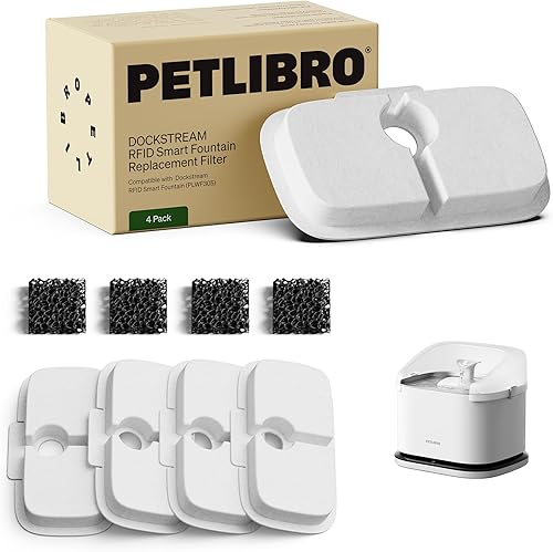 Miniatura 11 de PETLIBRO Fuente de agua para gatos mejorada, fuente inalámbrica para gatos, funciona con pilas, monitoreo de aplicaciones, 3L/101 onzas, Dockstream