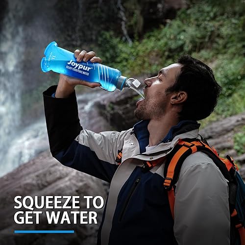 Miniatura 5 de Botella de filtro de agua plegable para apretar, 33.8 fl oz con filtro con certificación NSFFDA, Befree o Peak Series reemplazo para senderismo,