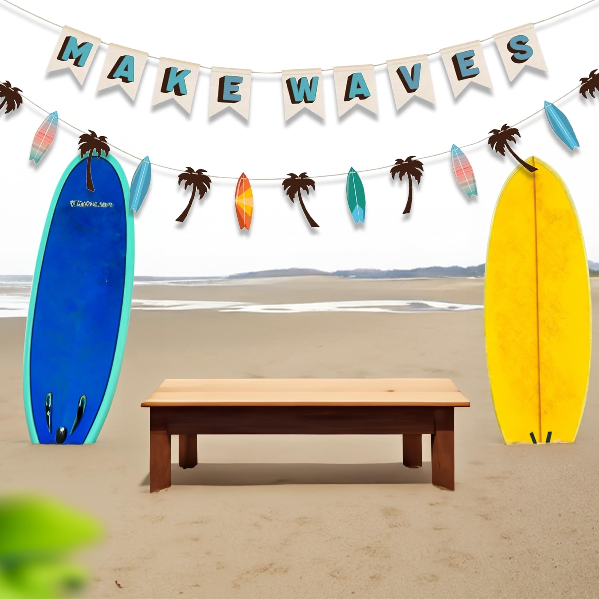 Lebendiges mehrfarbiges Make Waves Strandleben-Banner-Set – 3 m (2 Stück) – langlebig und auffällig, lebendige Küstendekoration, perfekt für Veranstaltungen im Freien