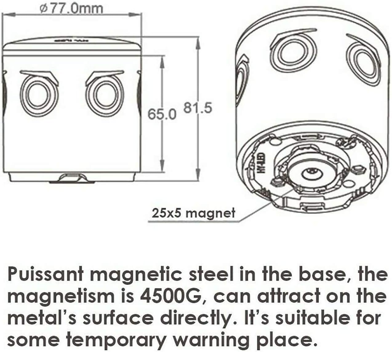 Solar Strobe Warning Light, Strong Magnetic Base High Bright LED Flashing 360° Wireless Control Automatically Turn On Waterproof for Construction, Traffic, Factory, Safety Sign (Yellow-6PCS)