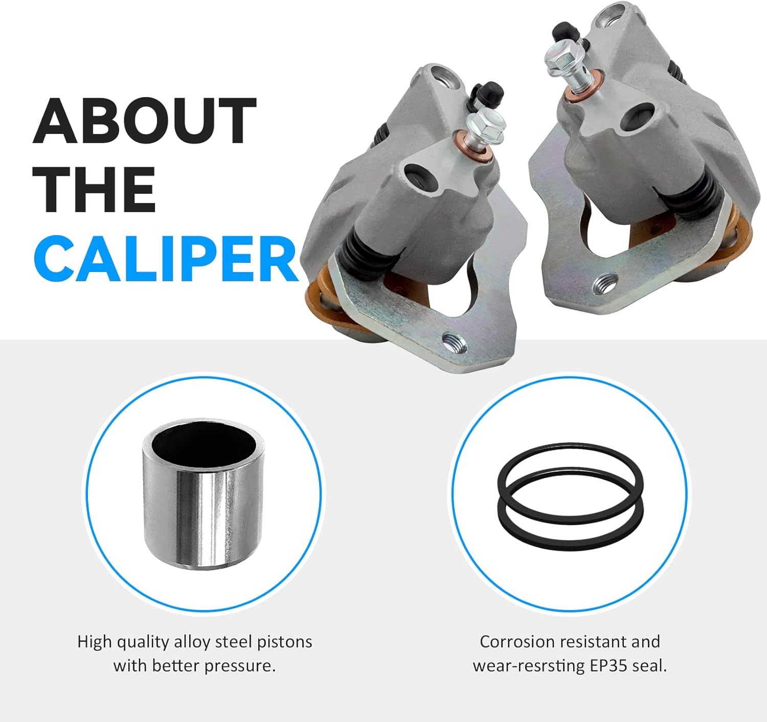 Rear Left Right Brake Caliper Assembly fit for Polaris ATV RZR 900/900S 2015-2020 RZR 1000/1000S 2016-2020 General 1000 2017-2020,OEM# 1912274 1912275