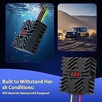 Vista 4 de Convertidor Buck de 24 V CC a 12 VCC, fuente de alimentación reductora impermeable con pantalla LED, chip de seguridad MCU, bloques de terminales