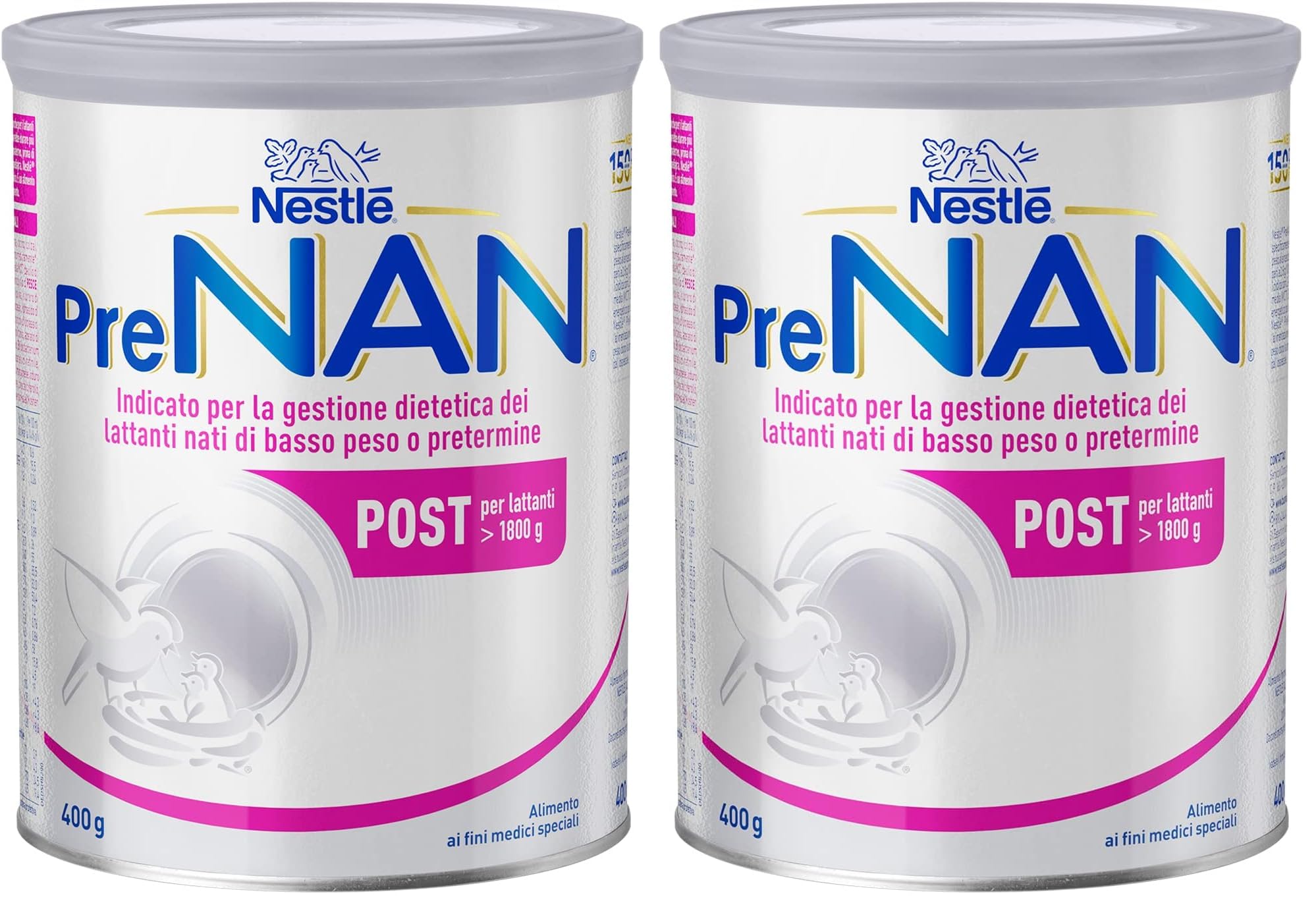 NESTLÉ PreNAN Post Polvere Alimento a Fini Medici Speciali, Latta 400g (Confezione da 2)
