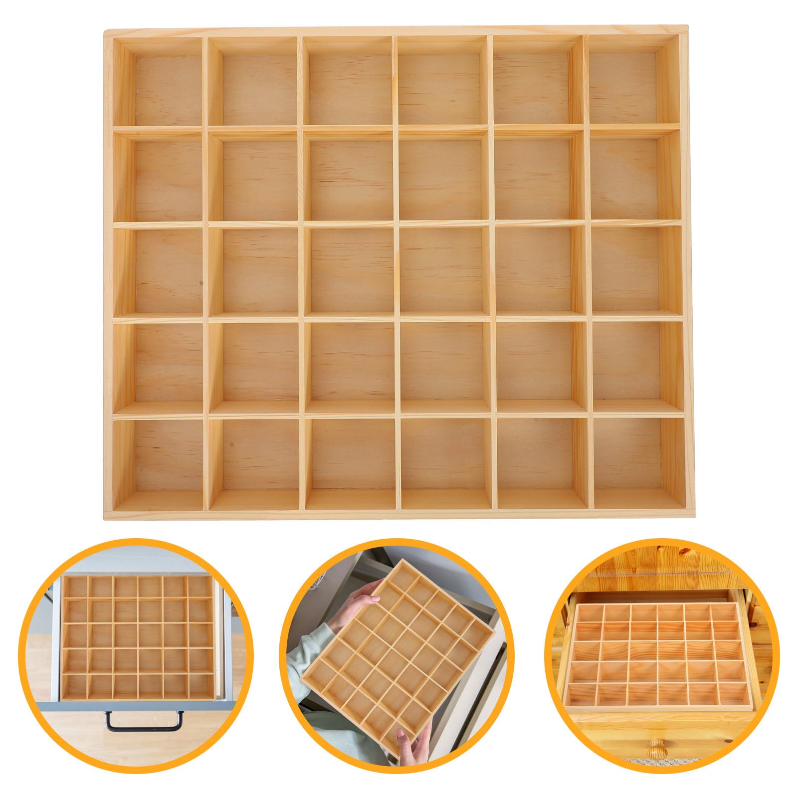 TOYANDONA Porta Cravatte Organizer Versatile Impilabile con 30 Scomparti Cassetto in Legno Elegante per Gioielli e Accessori da Scrivania e Decorazione Casa