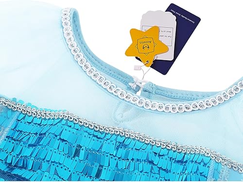 Miniatura 5 de Vestidos de princesa para niñas, vestido de princesa azul para niñas pequeñas con accesorios para fiesta de Halloween, cosplay