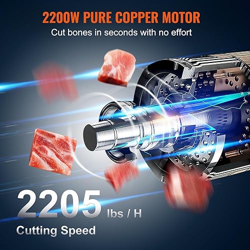 Miniatura 3 de VEVOR Workbeach - Sierra de cinta eléctrica comercial para carne, de acero inoxidable de 2200 W, sierra de hueso para encimera, Workbeach de 18.5 x