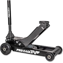 Pro Eagle 3 Ton Abrams Off Road Shop Jack - Heavy Duty Steel Hydraulic Garage Floor Jack with Big Wheels - Low Profile for Cars, Trucks & SUVs - Mechanic Jack for Gravel & Dirt