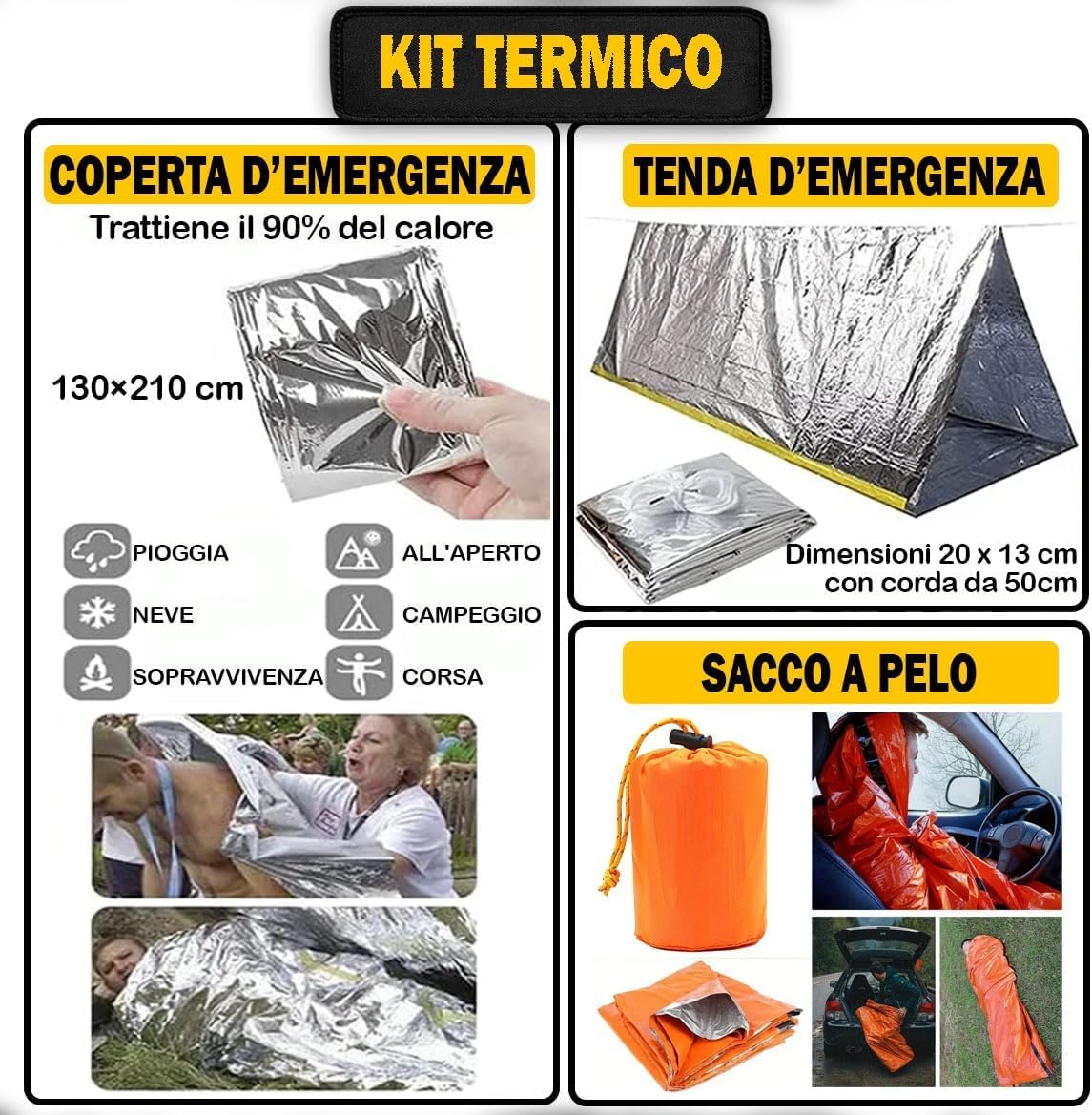 Kit di Sopravvivenza Avanzato - Zaino di Emergenza con Accessori Outdoor (Z3Advanced)