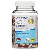 Equate Stool Softener 100 mg, 400 Softgels – Gentle Laxative Relief with Docusate Sodium – Constipation Relief Supplement