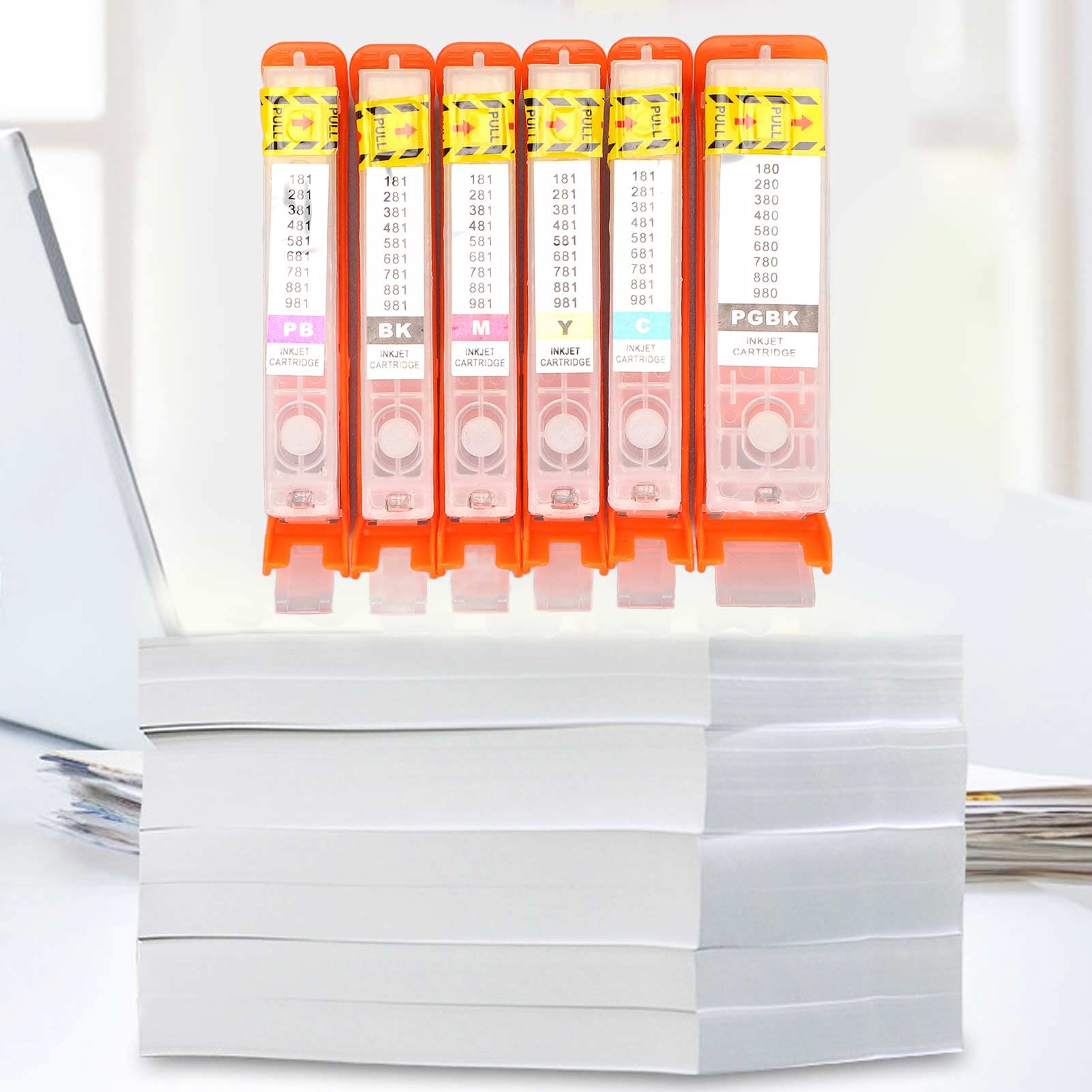 Set di inchiostri da 6 pezzi compatibile per TR7540 TR8540 TS6140 TS8140 TS9140 Kit di accessori per stampante Stampa trasparente Colori reali Facile installazione per foto