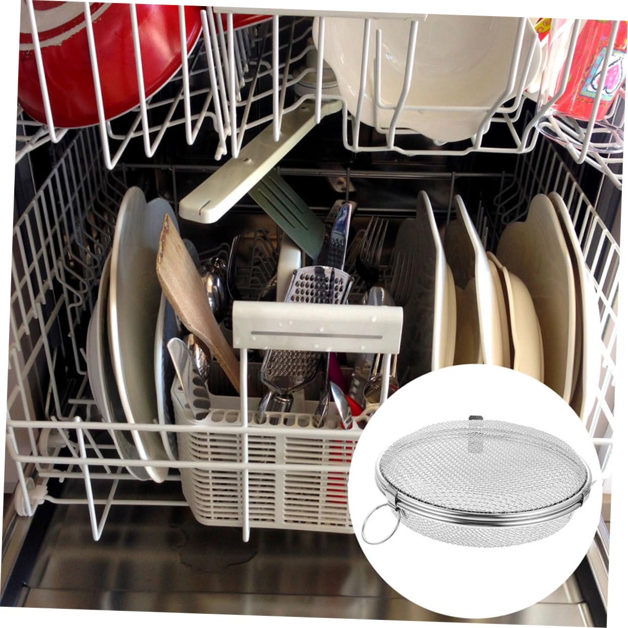 Amosfun Portaposate In Acciaio Inox Per Cucina - Scolapiatti Per Posate Con Scomparto - Lavabile In Lavastoviglie - 17,8x12x12 Cm - 5