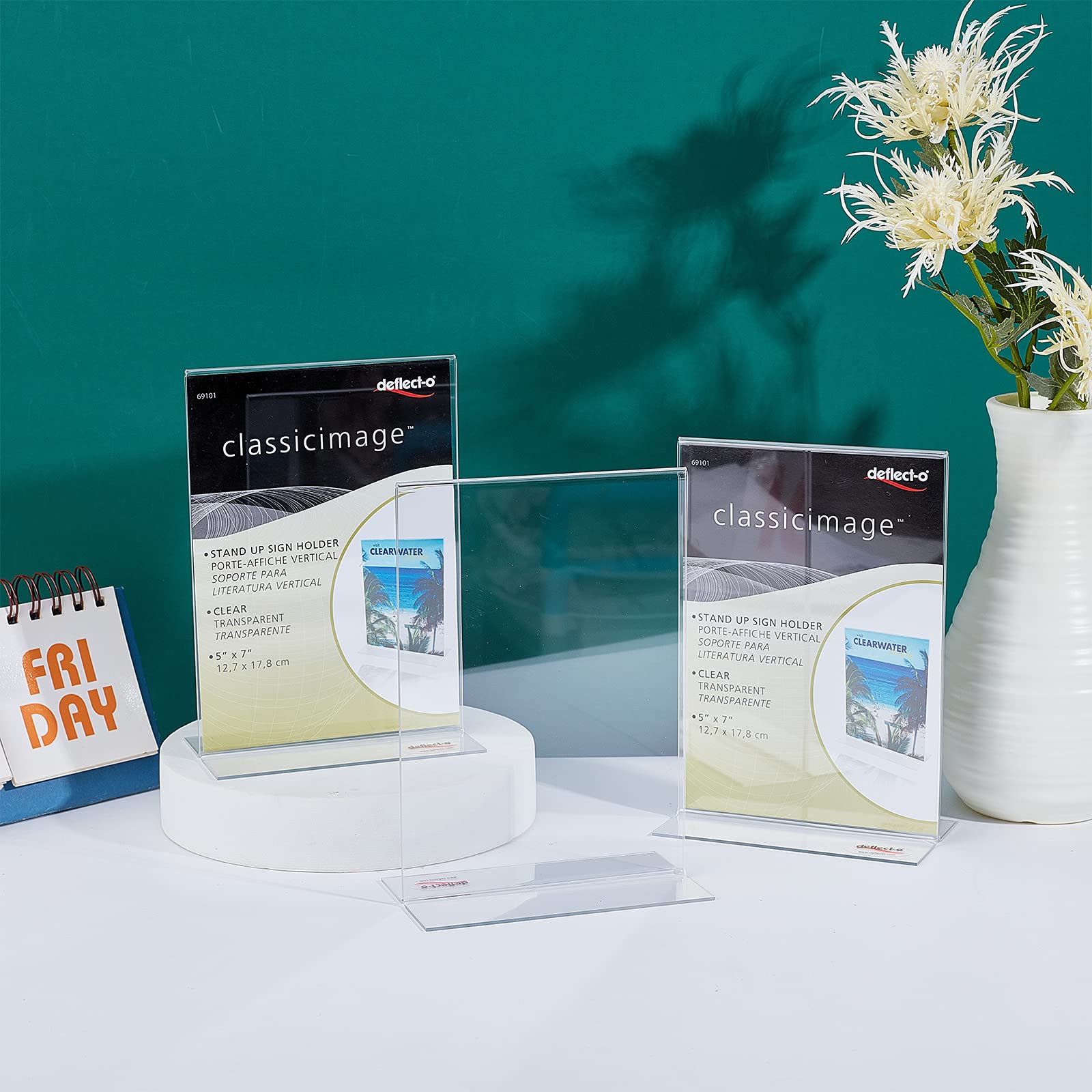 NBEADS 4pz Display per Poster in Acrilico, Supporto per Menu Trasparente per Poster Espositore per Clip A Doppia Faccia A Forma di T Supporto per Ristoranti pubblicità Listino Prezzi Istruzioni
