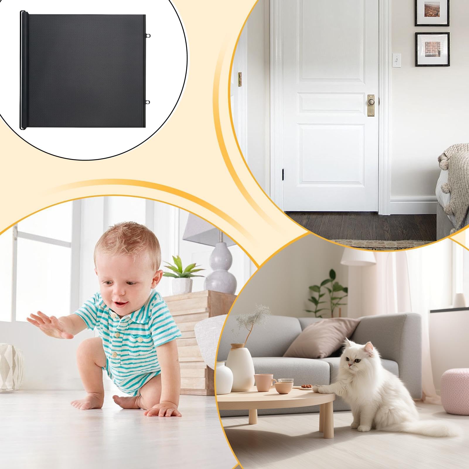 Cancelletto extra largo per cani e gatti, regolabile, espandibile e sicuro, per animali domestici piccoli e piccoli, facile da installare