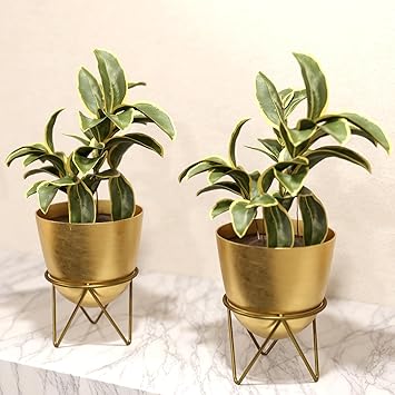 Lifelong Set of 2 Plant Stand for Balcony & Living Room Capacity 10Kg- Anti-Rust Pot Stand for Outdoor Plants & Indoor Planters - Gamla, Planter, Flowerpot, Garden, Plant Stands for Balcony Decoration - image, photos