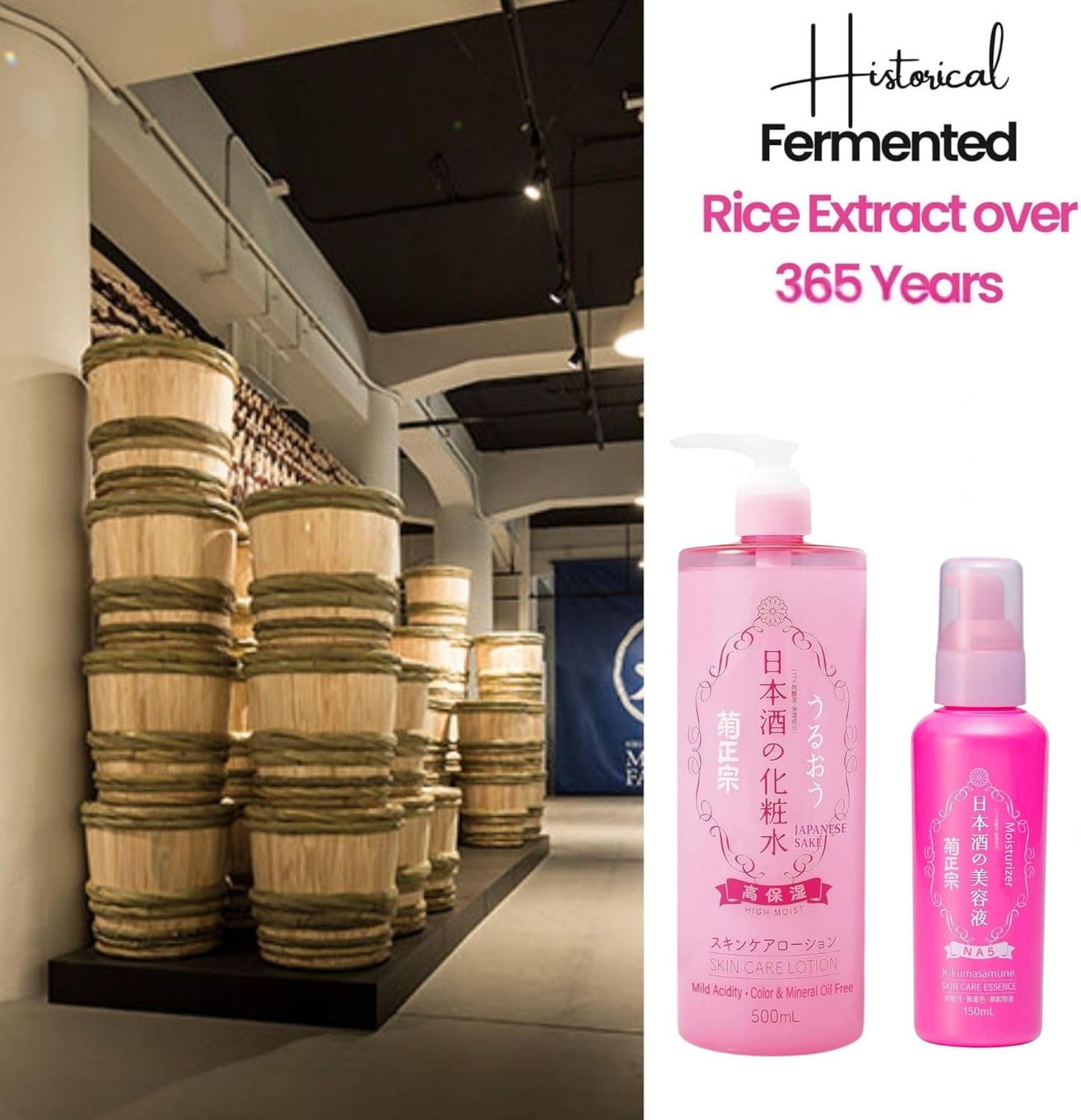 Kikumasamune Hydrating Face Lotion & Face Serum Duo, Face Moisturizer Lotion & Serum for Women with Fermented Rice Extract, Ceramide& Soybean Protein, Japanese Daily Skincare 22.98 fl oz