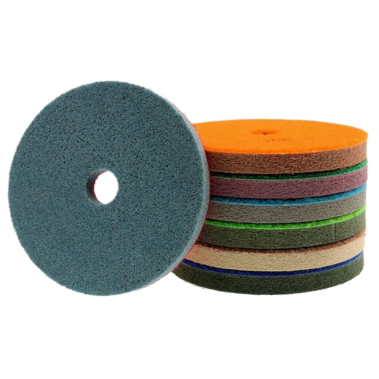 Tampone Lucidante In Spugna 7 pezzi/lotto 5 pollici tamponi for lucidatura in spugna 125 mm disco abrasivo professionale for pavimenti in pietra for marmo(MIX 7 GRITS)