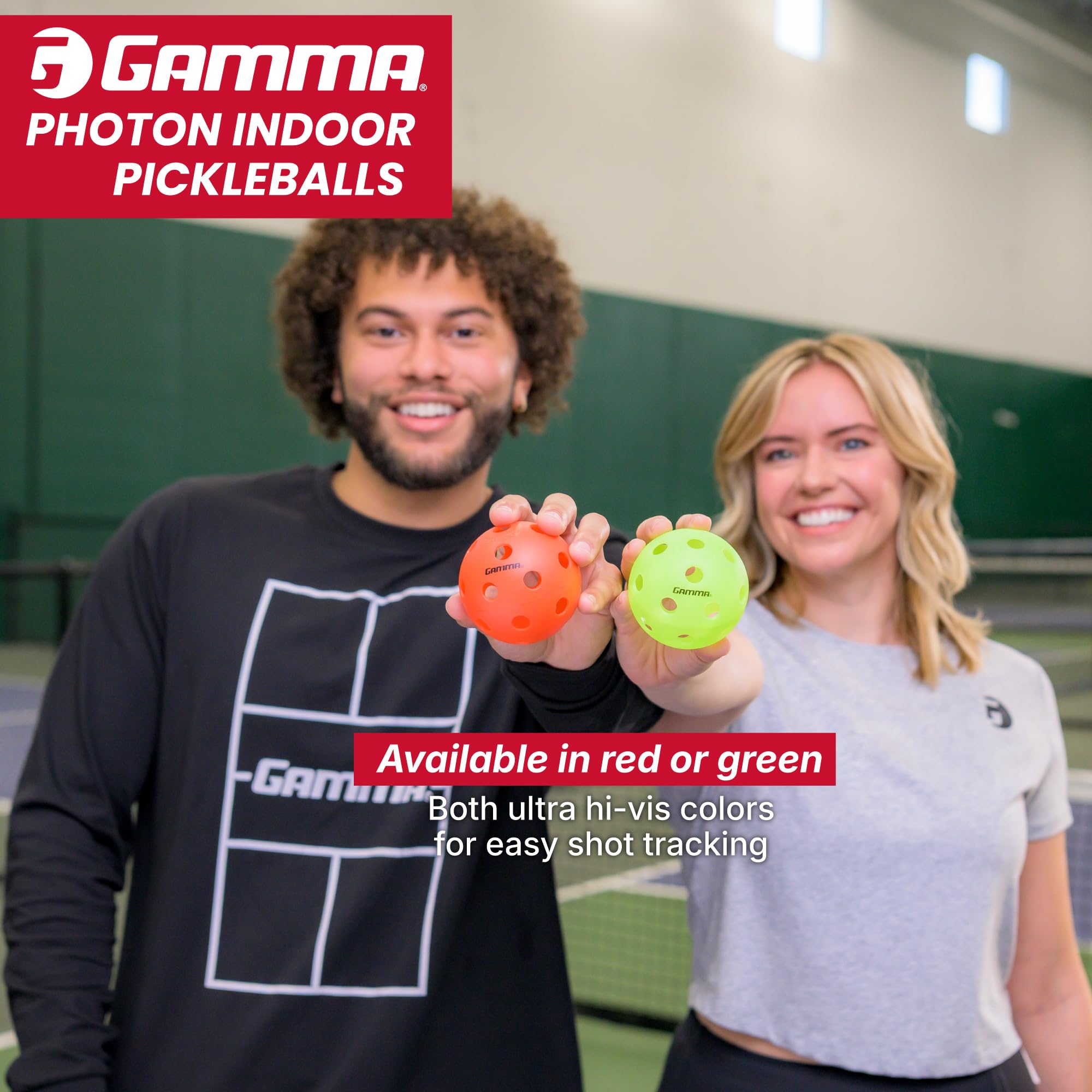 Gamma Sport Photon Innen pickleballs, High-Vis Optik grün usapa zugelassen Pickleball Kugeln (3 Pack, 6 Pack, 60 Pack)