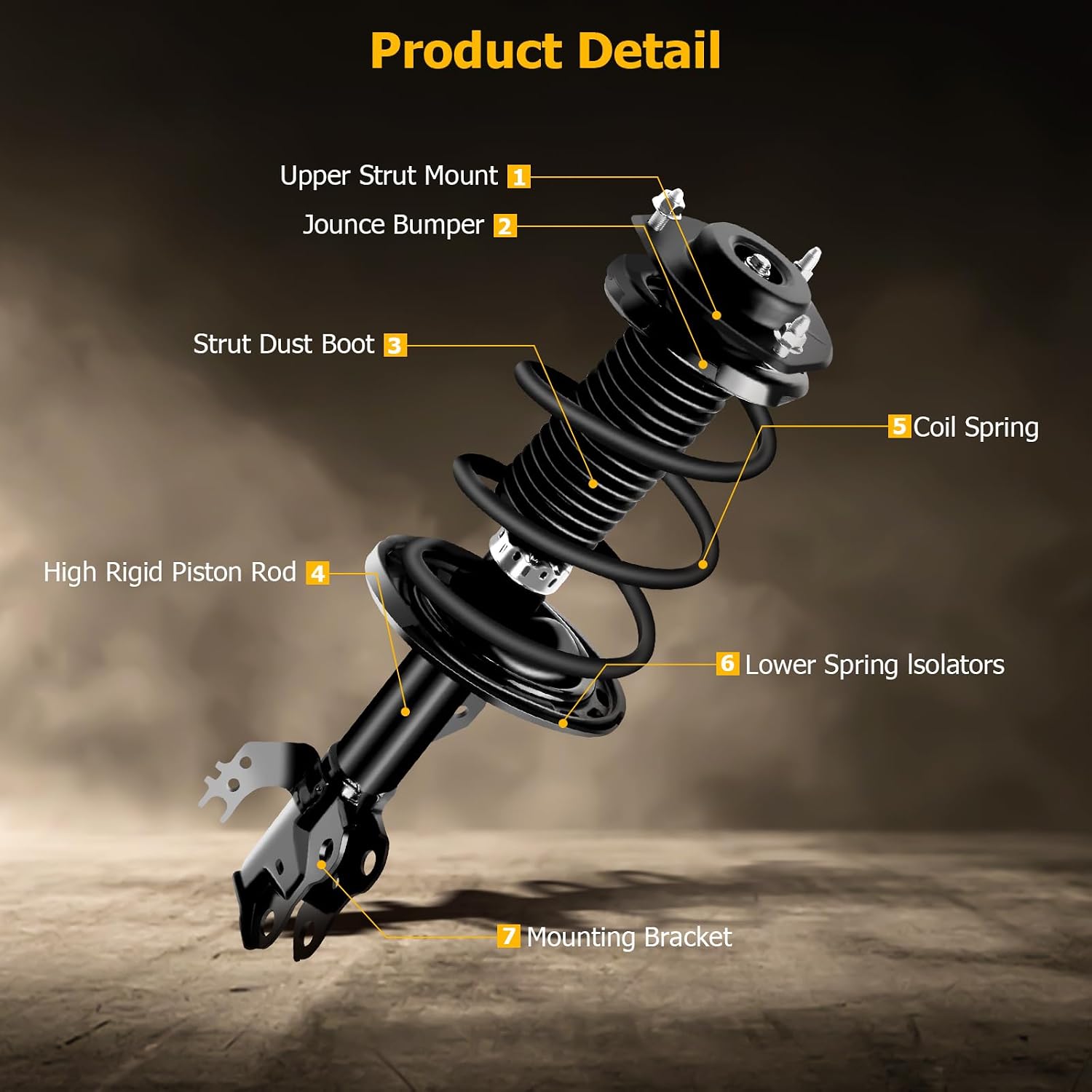 ASAPE Complete Struts Front A Pair Fit for Toyota Camry SE 2.5L 2012-2017 for Toyota Camry XSE 2.5L 3.5L 2015-2017 Quick-Strut Complete Strut Assembly w/Coil Spring Replace OE 1333375L 1333375R