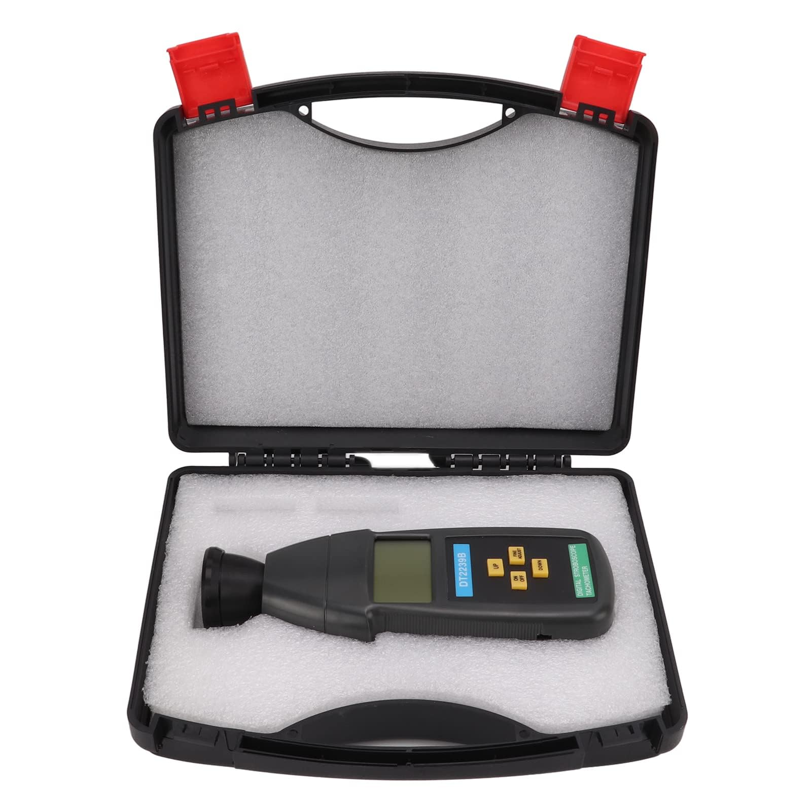 Estroboscopio Digital LCD DT2239B, Tacómetro de Flash de Mano Tacómetro de Flash Tacómetro de Flash de Mano Tacómetro de Estroboscopio sin Contacto 60-19,999RPM