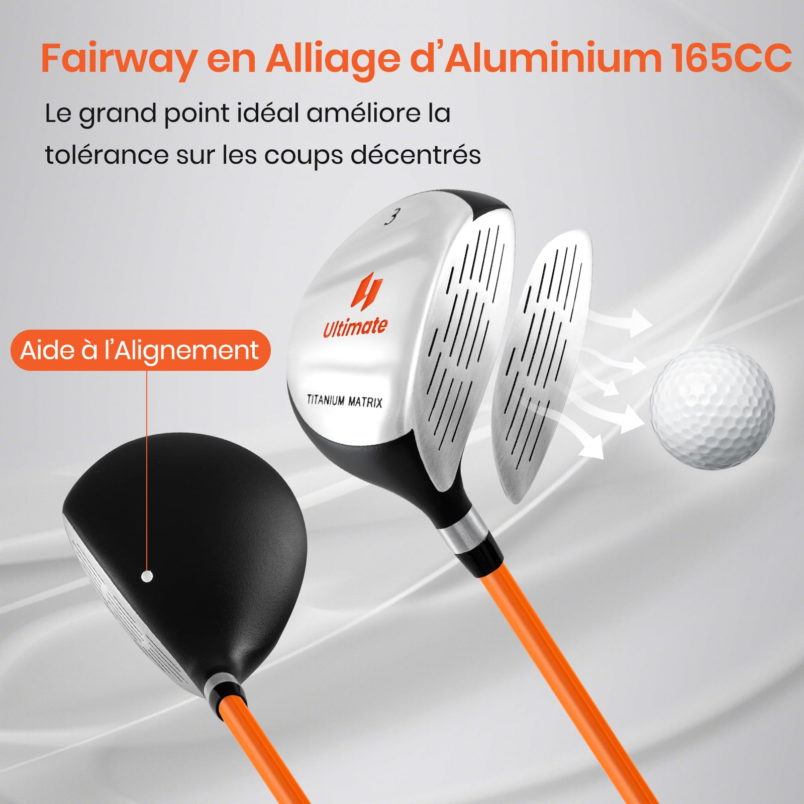 GYMAX Ensemble Complet de Clubs de Golf pour Enfants, #3 Fairway, #7 & #9 Fers, Putter, Sac de Golf Trépied Housse Protecteur de Pluie, Couvre-tête, pour Droitiers Juniors 8-10 Ans