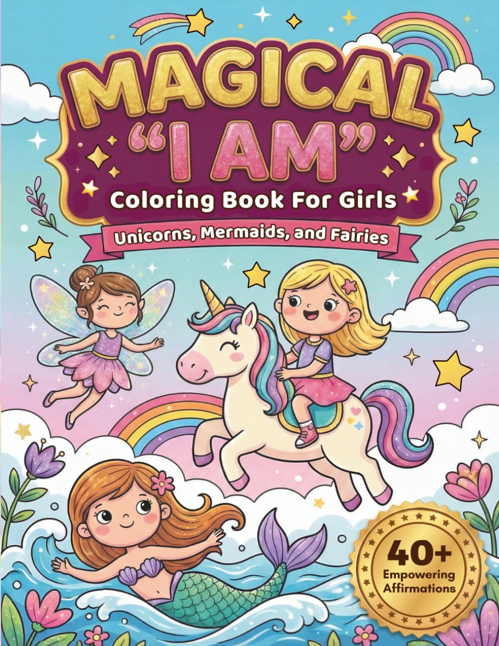 MAGICAL I AM Coloring Book For Girls: Positive Affirmations for Girls with Unicorns, Mermaids, and Fairies to Build Confidence & Self-Esteem (Ages 4–8) (Brave Girls Collection (Sisol Studio))