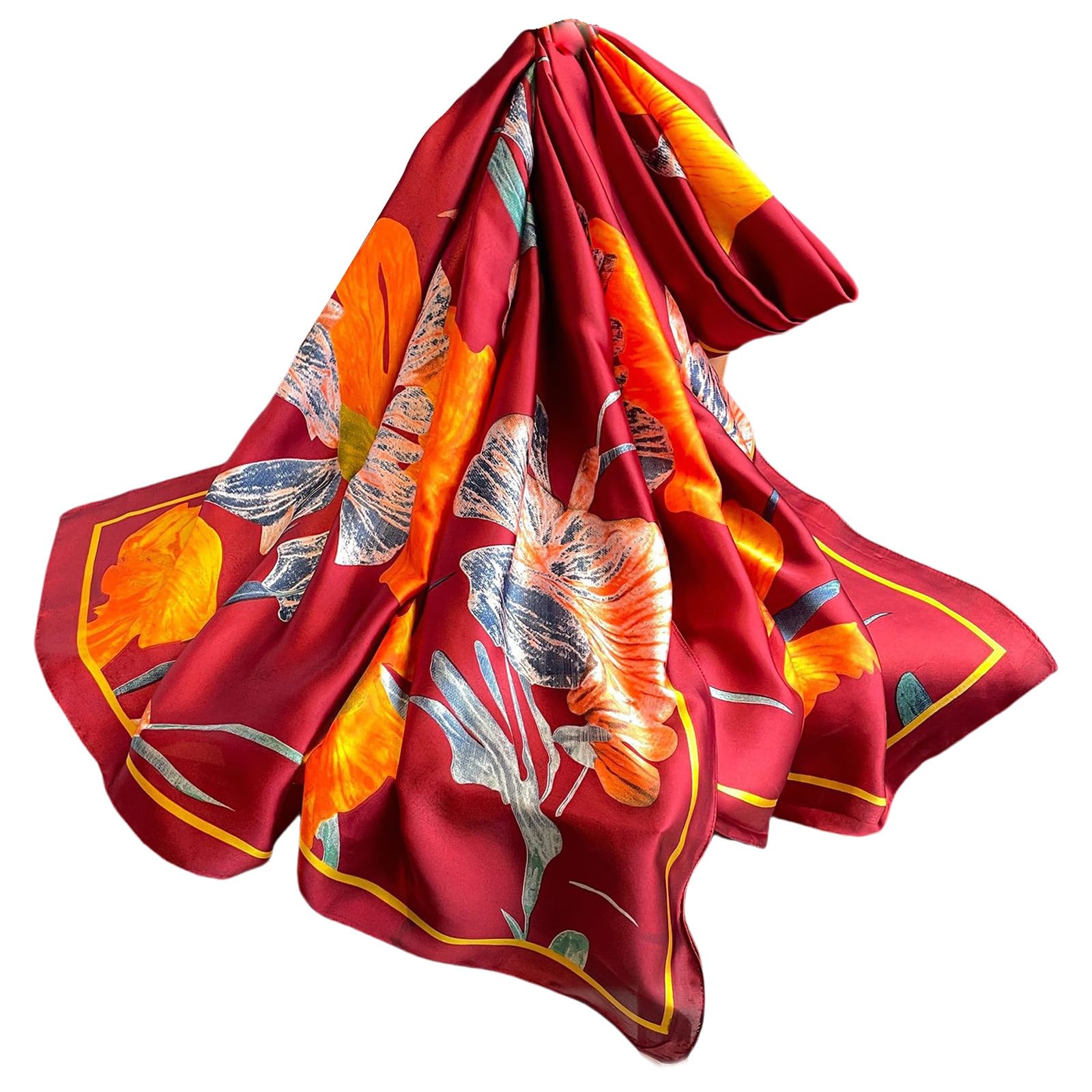 FAIRYGATE Frauen Seidenschal Elegante Leichte Lange Anti Allergie Tuch Sonnenschutz 90 * 180 cm