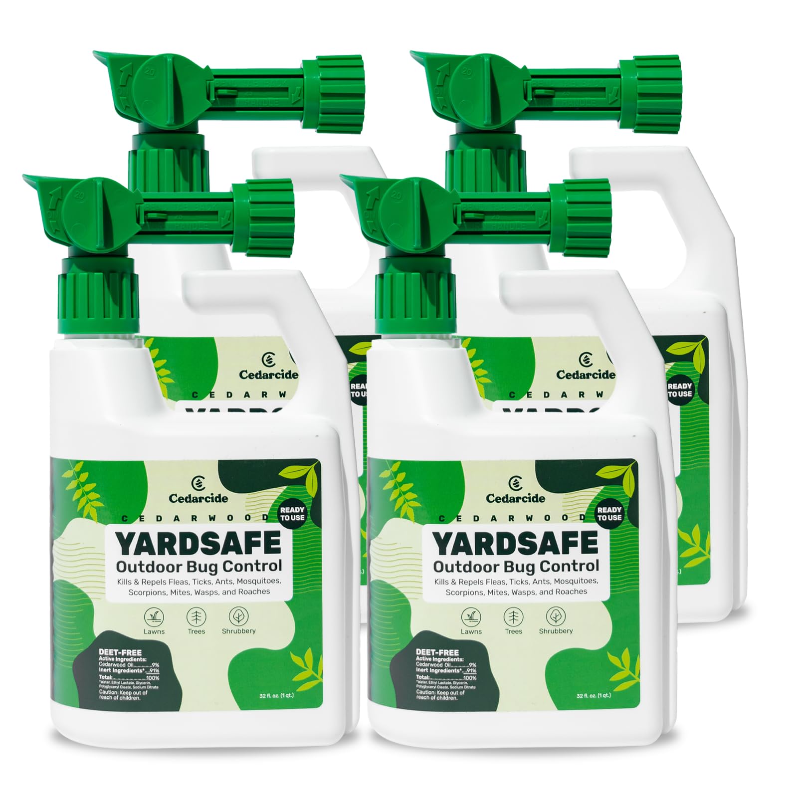 Outdoor YardSafe | Kills & Repels Mosquitoes, Ticks, Fleas, Mites & More with Natural Essential Oils | Family & Pet-Safe | Eco-Friendly | 4 Quarts (128 Oz.)