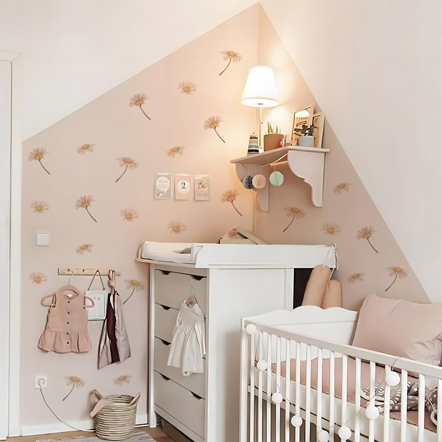 Amazon.com: astrkiz Boho Nursery Flower Wall Decals Peel and Stick, PVC ...