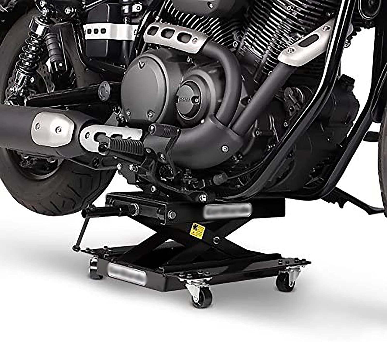 Martinetto di sollevamento a forbice per moto da 1100 libbre, cavalletto di sollevamento per moto regolabile per impieghi gravosi con manovella, supporto di sollevamento per moto ATV, rosso (nero)