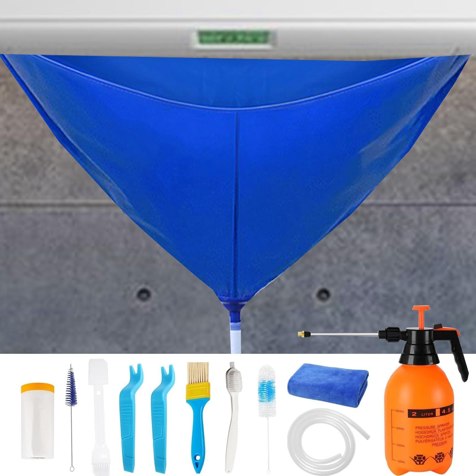 Kit di pulizia per condotti d'aria, set di pulizia mini split AC con copertura impermeabile per uso domestico, protezione del condizionatore d'aria e accessori per il lavaggio