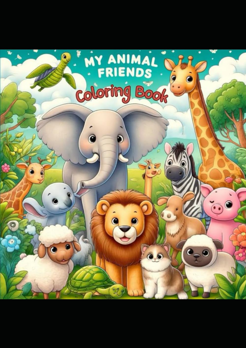 Cute Animals Coloring Book for Kids: Fun & Easy Animal Coloring Pages for Toddlers and Children Ages 3–8