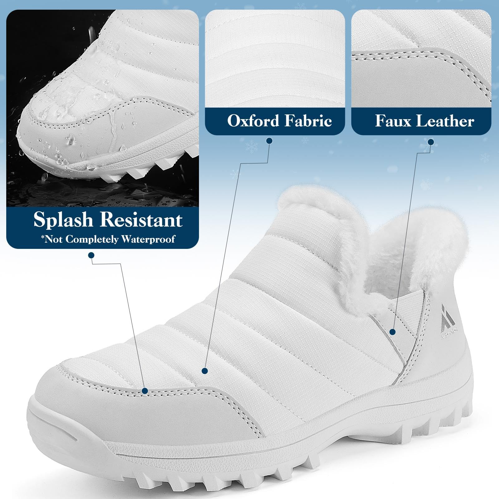 Mishansha Scarpe Invernali da Donna Foderate Antiscivolo Stivali da Neve, Taglie 36-42