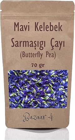 Bazaar 4 Blue Tea (Butterfly Pea Flower Tea) Blue Butterfly Ivy Tea 70 Gr