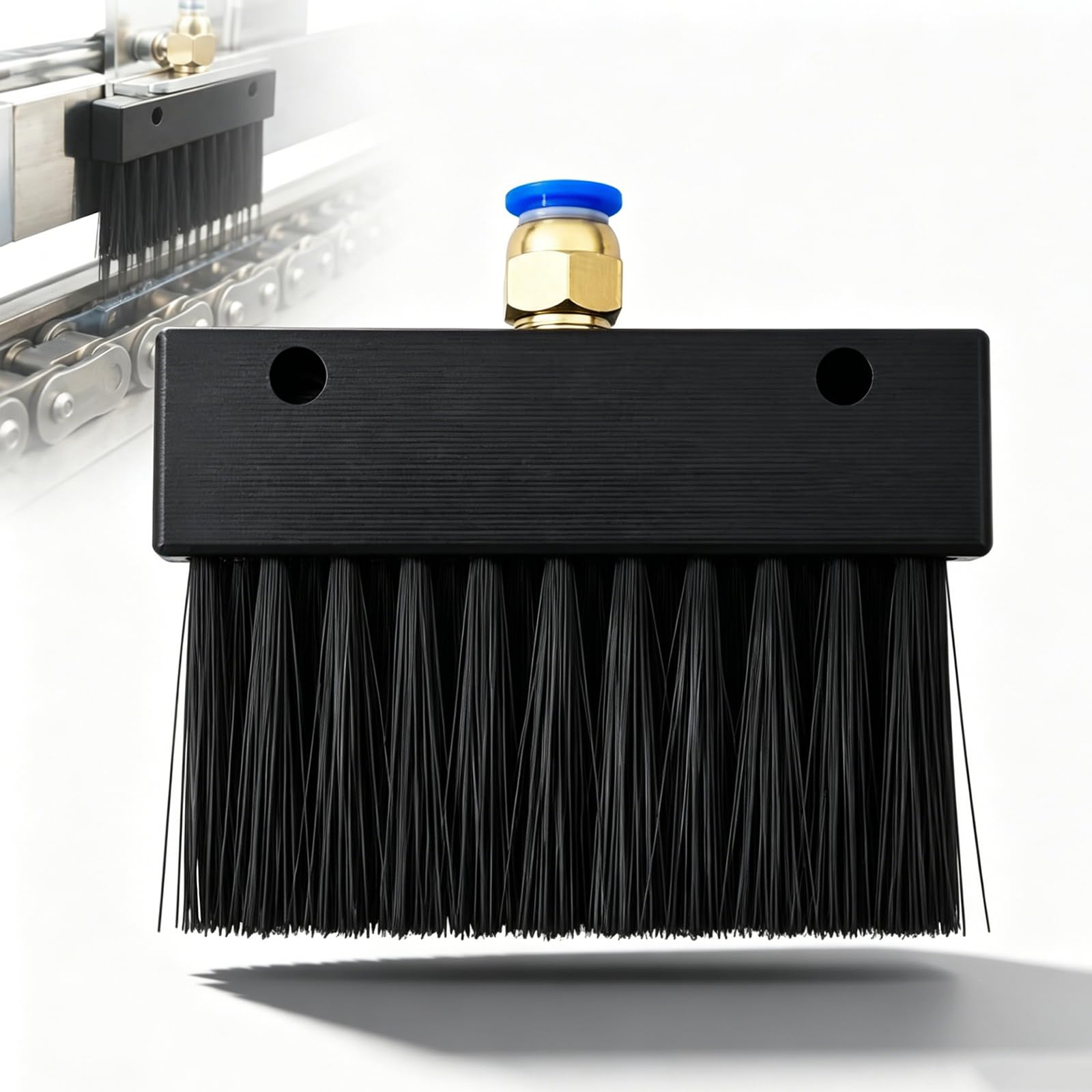 Juego de cepillos de lubricación de cadena industrial, 10 rieles guía aplicadores de aceite de nailon, 25-100 mm para mantenimiento de maquinaria