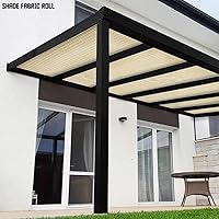 Vista 3 de TANG Rollo de tela para sombra solar, 8 x 50 pies, tela de sombra para jardín, color beige, malla de HDPE, cubierta de pérgola, toldo de repuesto