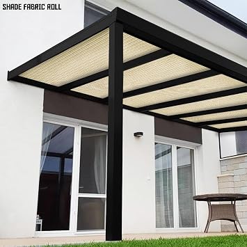TANG Sun Shade Fabric Roll 8' x 50' Shade Cloth for Patio,Pergola Canopy Replacement Cover, Blockage UV Resistant Mesh Net Sail Sunshades Outdoor for Backyard Garden Plant Deck, Beige