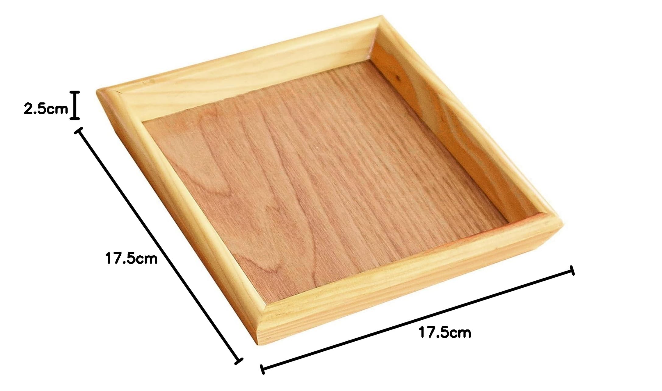 Amazon｜かのりゅう 木製 トレイ トレー お盆 約18×18cm Na